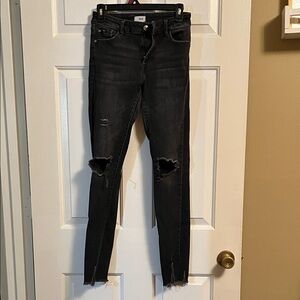 Classic Black Distressed Skinny Jeans